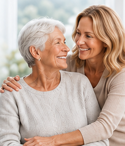 Older adult and family member together